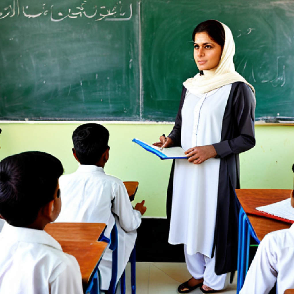 Education & Empowerment**
"A female teacher in Pakistan, fully clothed in a modest shalwar kameez, teaching a classroom of diverse students. Bright and engaging learning environment, textbooks and technology visible. Focus on empowerment through education. Safe for work, appropriate content, professional, family-friendly, perfect anatomy, correct proportions, natural pose."
**