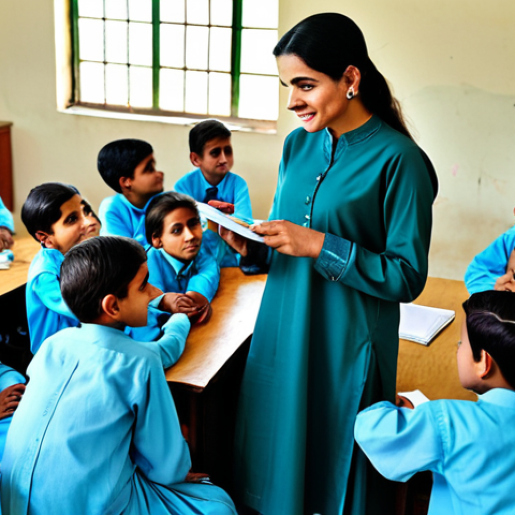 소셜 임팩트 측정을 위한 벤치마킹 방법 - **
"A professional female teacher in a classroom in Pakistan, wearing a modest shalwar kameez, inte...