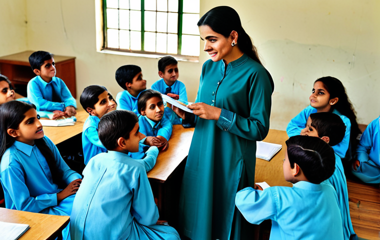 소셜 임팩트 측정을 위한 벤치마킹 방법 - **
"A professional female teacher in a classroom in Pakistan, wearing a modest shalwar kameez, inte...