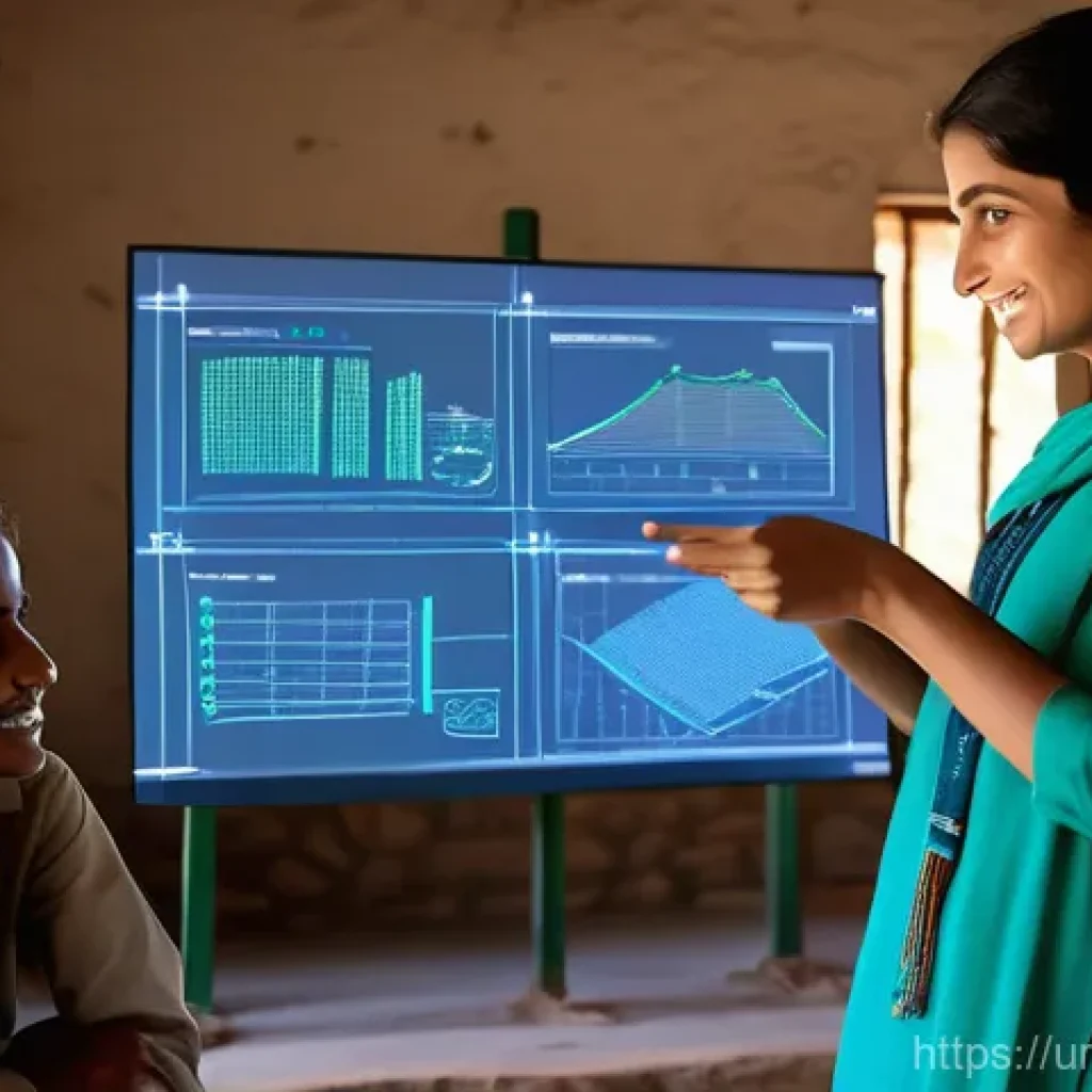 소셜 임팩트 측정의 데이터 저장 방법 - **Prompt 1: AI for Empowering Communities**
"A vibrant and hopeful scene in a rural Pakistani vi...