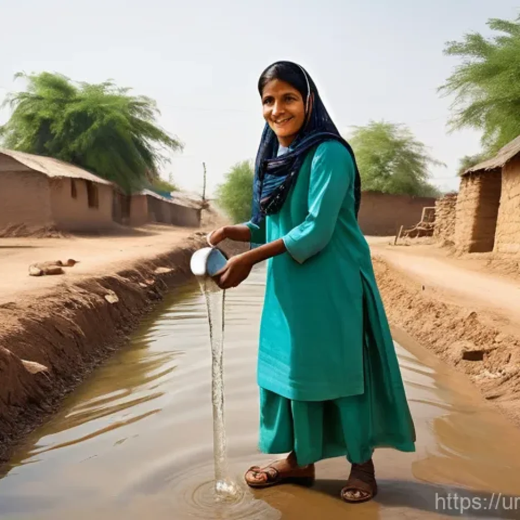 소셜 임팩트 측정에서의 외부 감사 - **Prompt:** A diverse, professional female external auditor, wearing a modest shalwar kameez, stands...