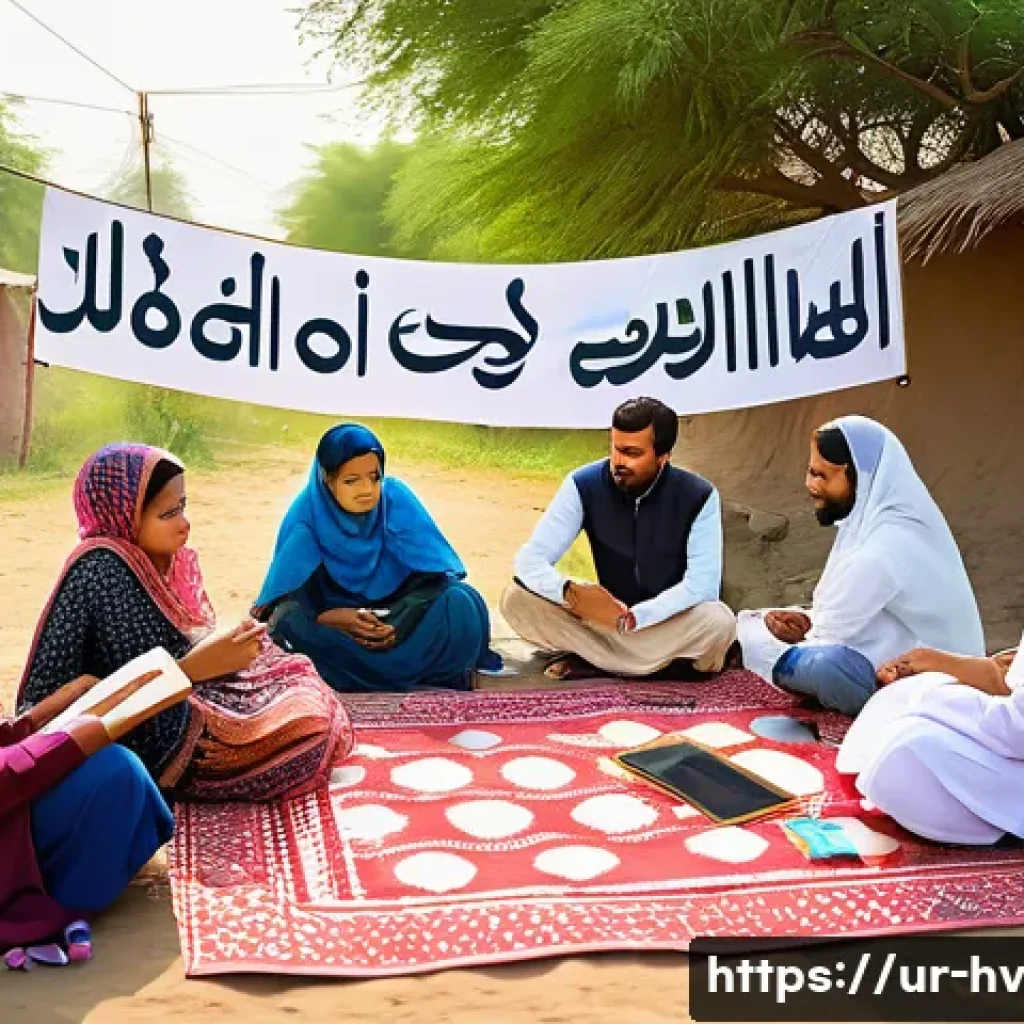 소셜 임팩트 측정의 정책 제안 - A diverse group of Pakistani community members, including men, women in modest traditional attire, a...